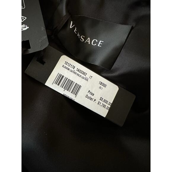 Versace Men's Blouson Leather Jacket Black 40 US (50 Euro) IT 1012178 NWT $3600 - Picture 14 of 16